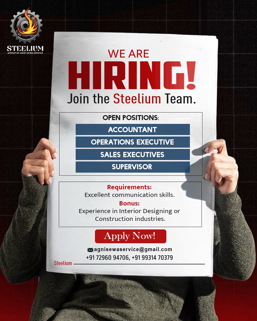 We Are Hiring - Steelium